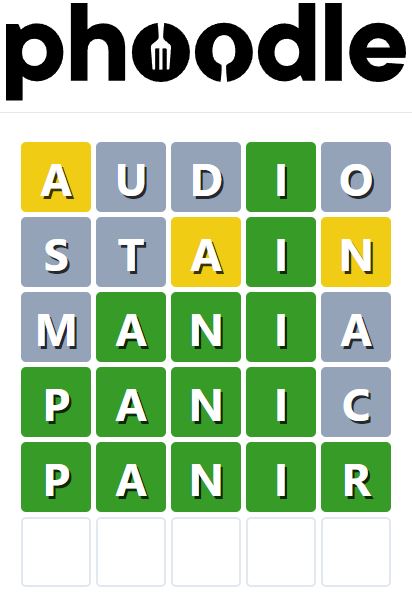 Daily Phoodle Answer 832 - 17th August 2024