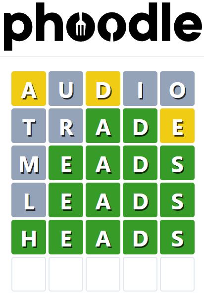 Daily Phoodle Answer 834 - 19th August 2024