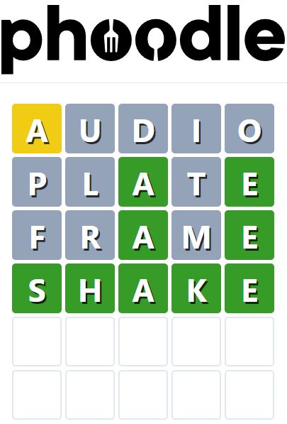 Daily Phoodle Answer 839 - 24th August 2024
