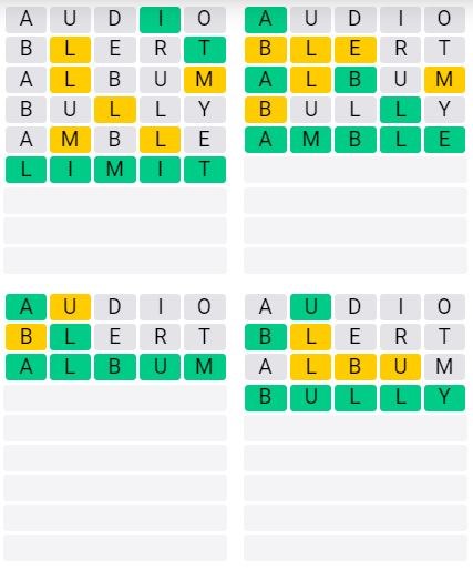 Daily Quordle 932 Answer - August 13th 2024