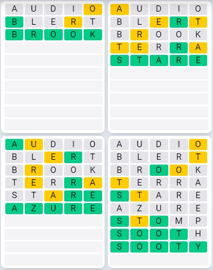 Daily Quordle 933 Sequence Answer - August 14th 2024