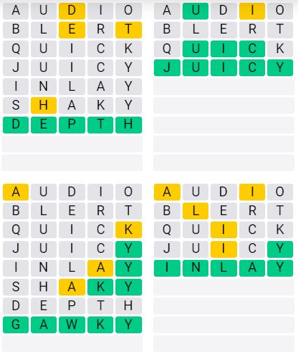 Daily Quordle 937 Answer - August 18th 2024