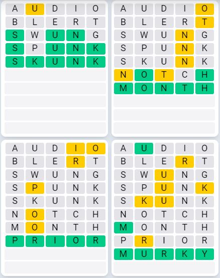 Daily Quordle 937 Sequence Answer - August 18th 2024