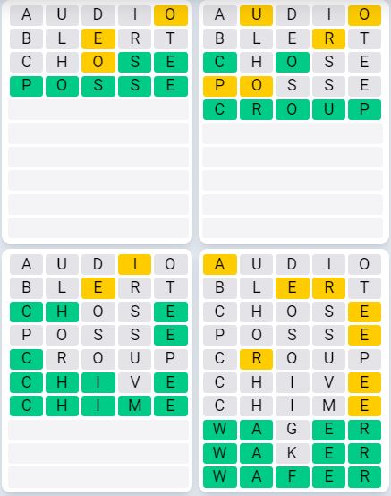 Daily Quordle 938 Sequence Answer - August 19th 2024