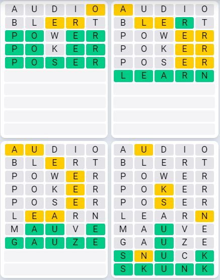 Daily Quordle 940 Sequence Answer - August 21st 2024