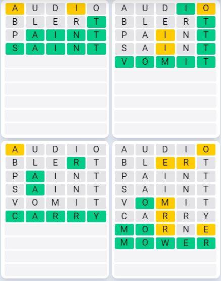 Daily Quordle 943 Sequence Answer - August 24th 2024