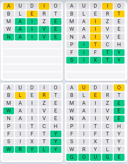 Daily Quordle 944 Sequence Answer - August 25th 2024