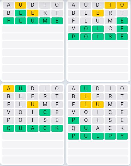 Daily Quordle 947 Sequence Answer - August 28th 2024