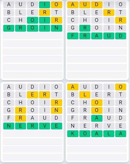 Daily Quordle 948 Sequence Answer - August 29th 2024