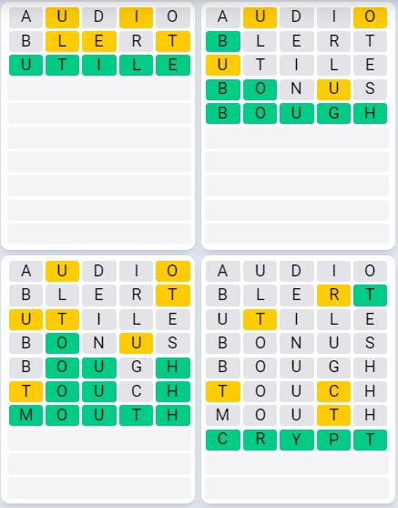 Daily Quordle 950 Sequence Answer - August 31st 2024