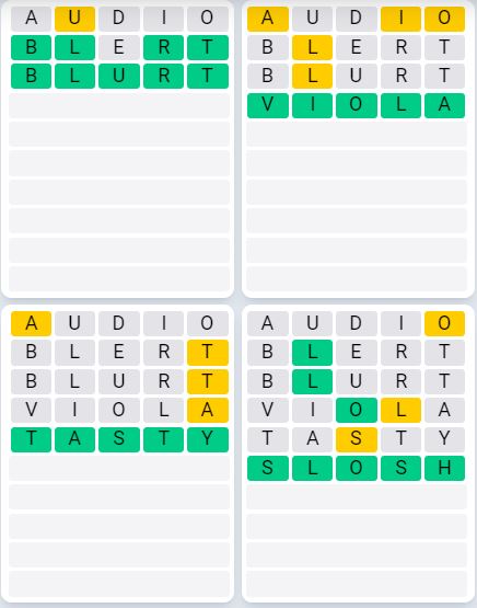 Daily Quordle 951 Sequence Answer - Setpember 1st 2024