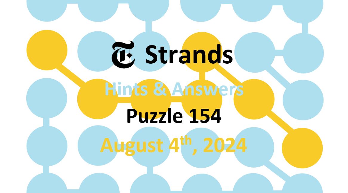Daily Strands 154 Answers Today - 4th August 2024