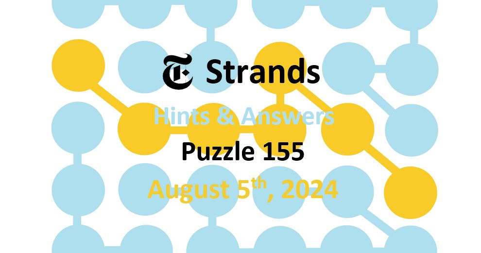 Daily Strands 155 Answers Today - 5th August 2024