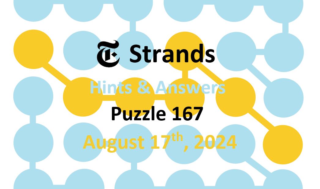 Daily Strands 167 Answers Today - 17th August 2024