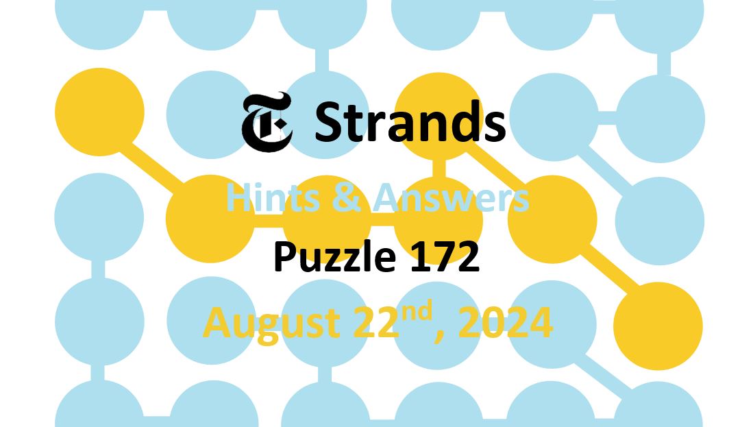 Daily Strands 172 Answers Today - 22nd August 2024