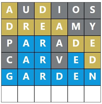 Daily Word Hurdle #1912 Afternoon Answer - 29th August 2024