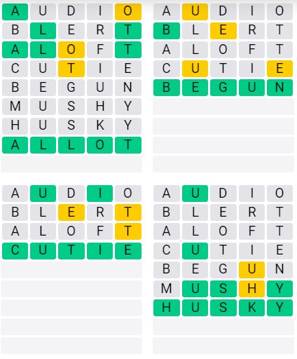 Weekly Quordle 59 Answer - Aug 5th - Aug 11th 2024
