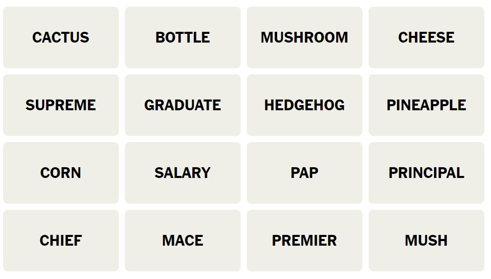 Daily NYT Connections 463 Puzzle - 16th September 2024