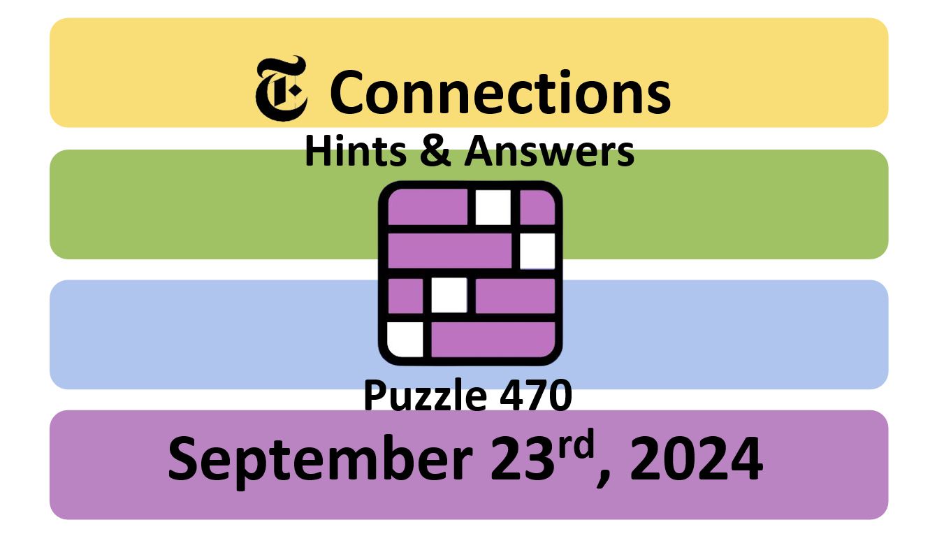 Daily NYT Connections 470 Answers - September 23rd 2024