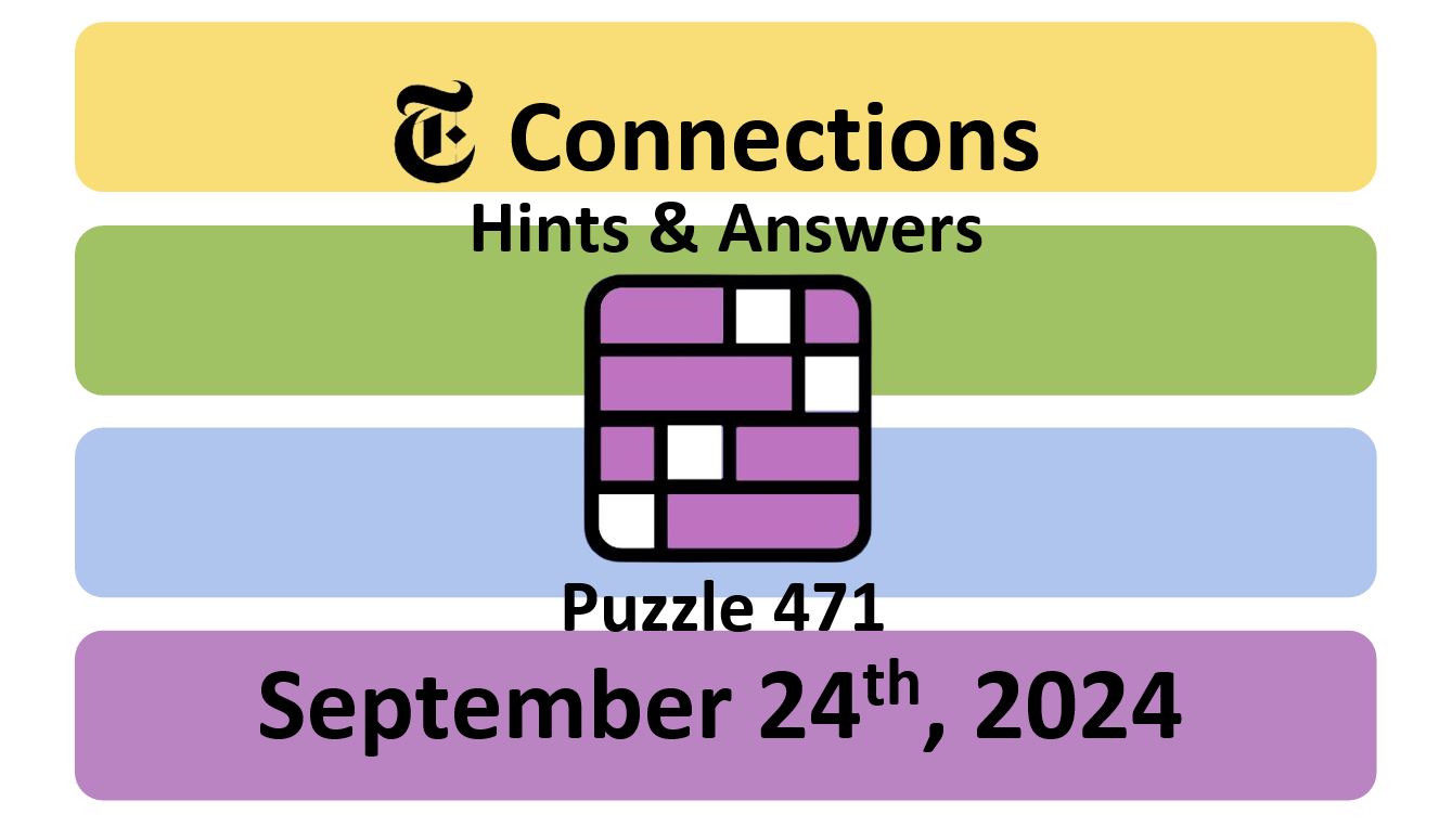 Daily NYT Connections 471 Answers - September 24th 2024