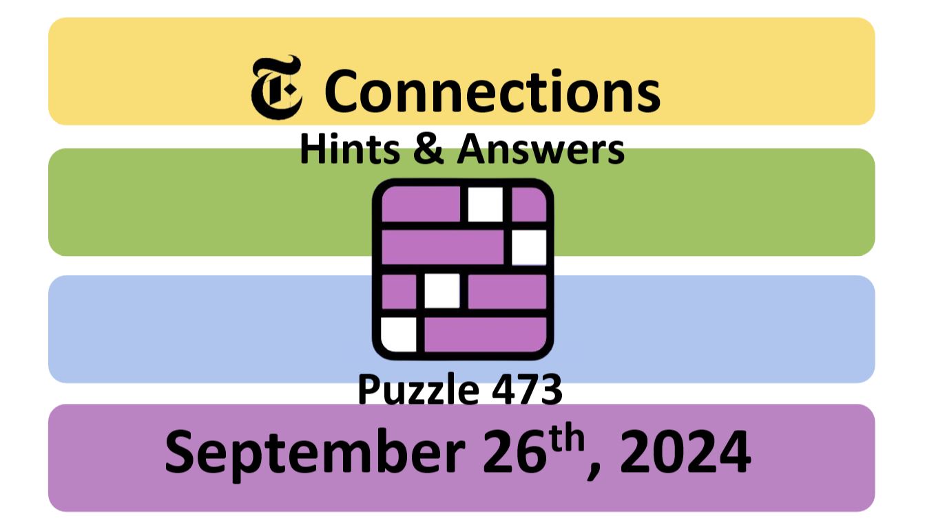 Daily NYT Connections 473 Answers - September 26th 2024