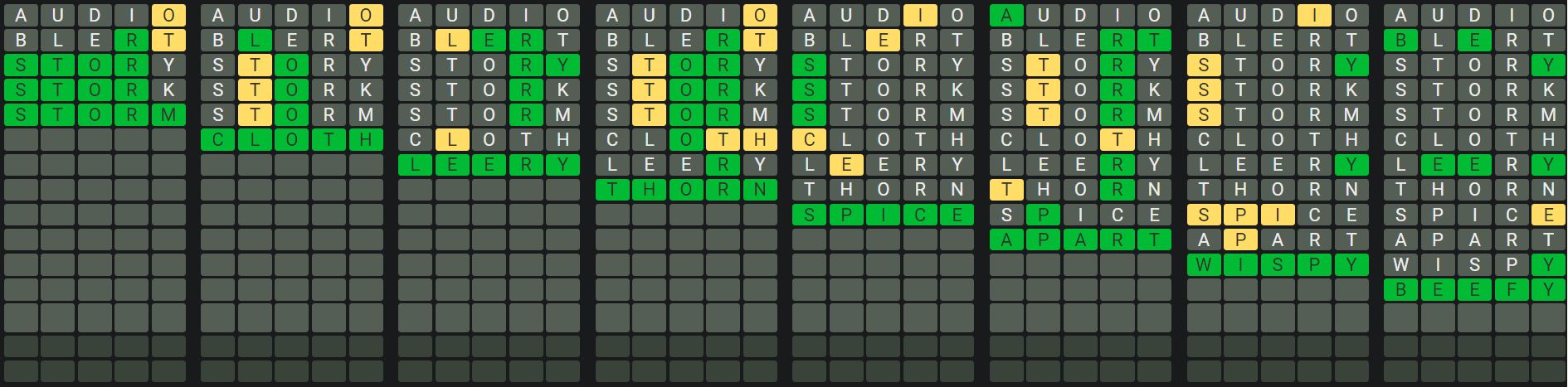 Daily Octordle 957 Sequence Answer - September 7th 2024
