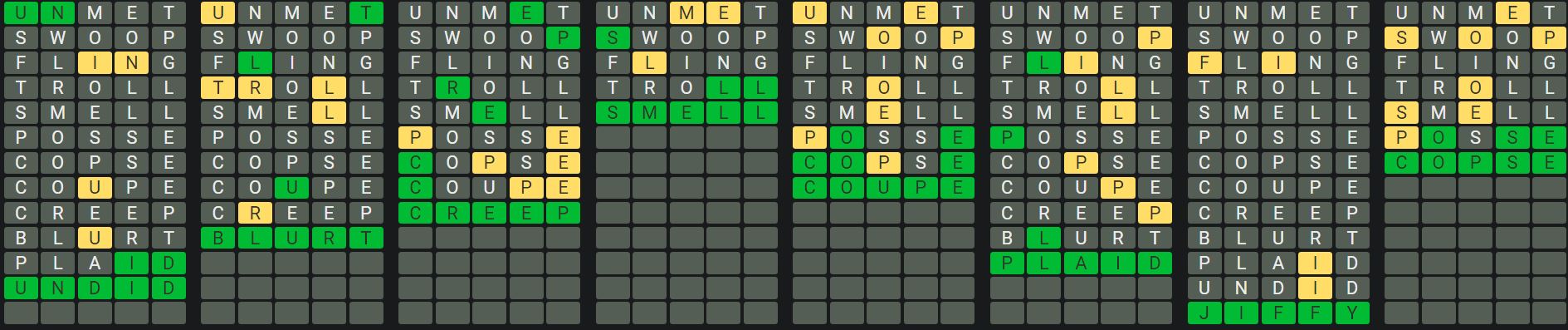 Daily Octordle 961 Rescue Answer - September 11th 2024