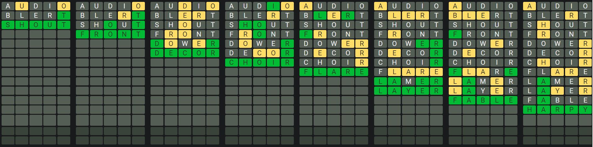 Daily Octordle 962 Sequence Answer - September 12th 2024