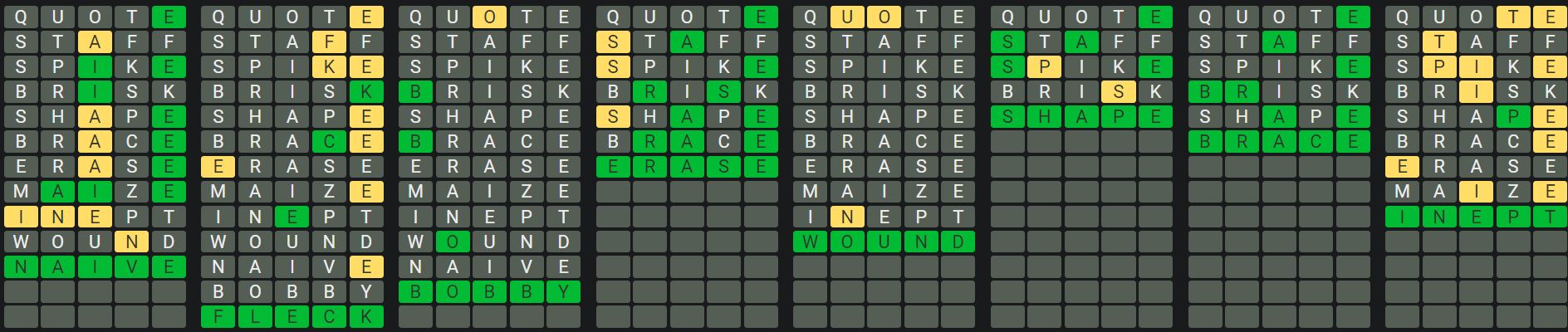 Daily Octordle 966 Rescue Answer - September 16th 2024