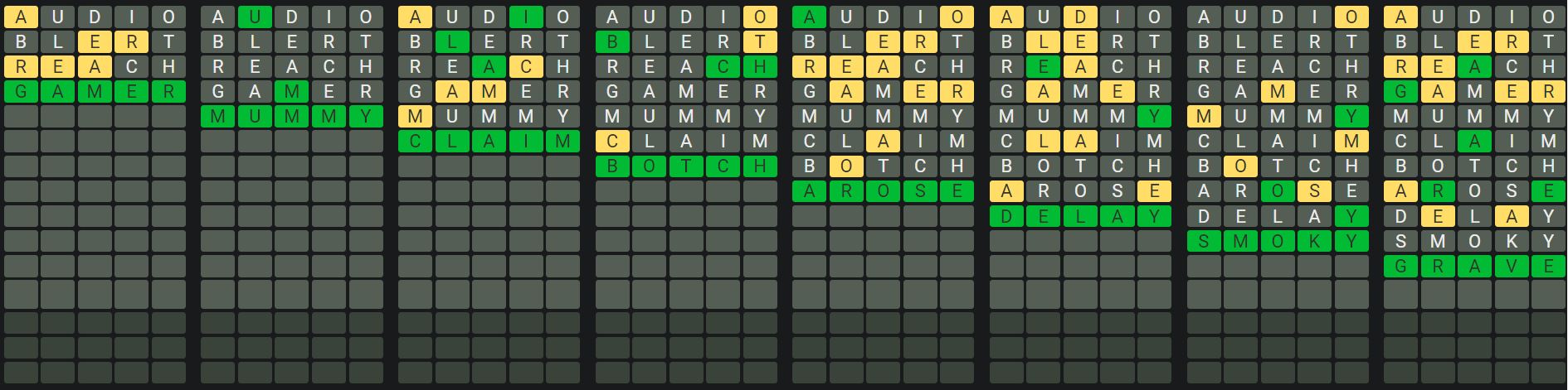 Daily Octordle 967 Sequence Answer - September 17th 2024