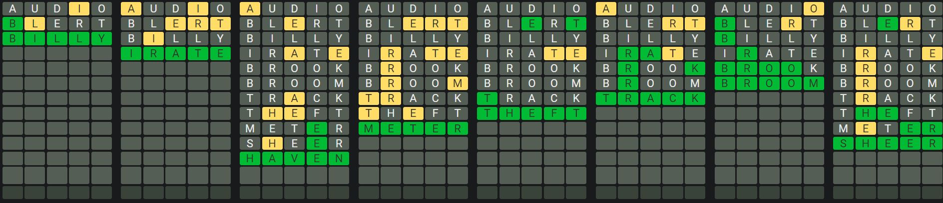Daily Octordle Answer 952 - September 2nd 2024