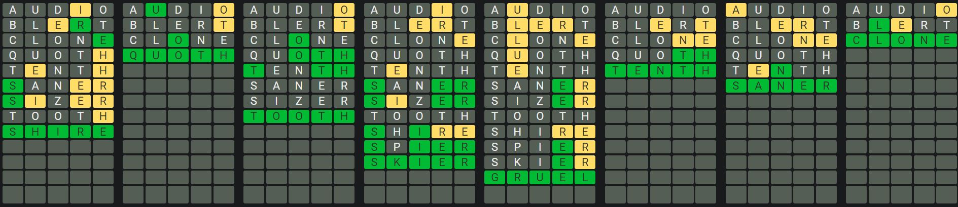 Daily Octordle Answer 957 - September 7th 2024