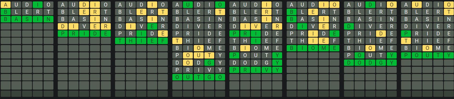 Daily Octordle Answer 961 - September 11th 2024
