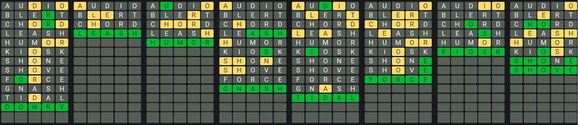 Daily Octordle Answer 965 - September 15th 2024