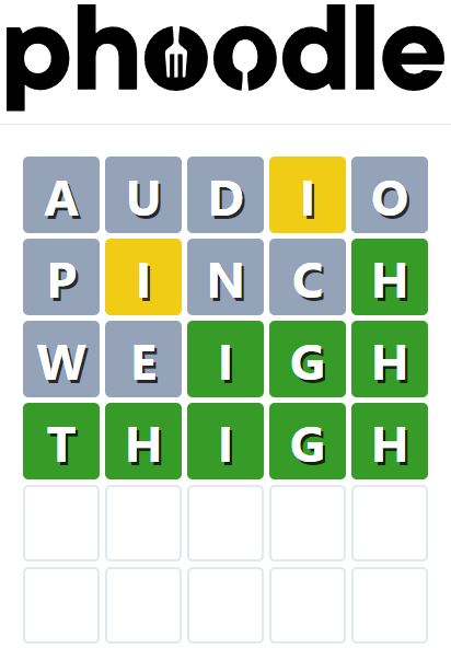 Daily Phoodle Answer 850 - 4th September 2024