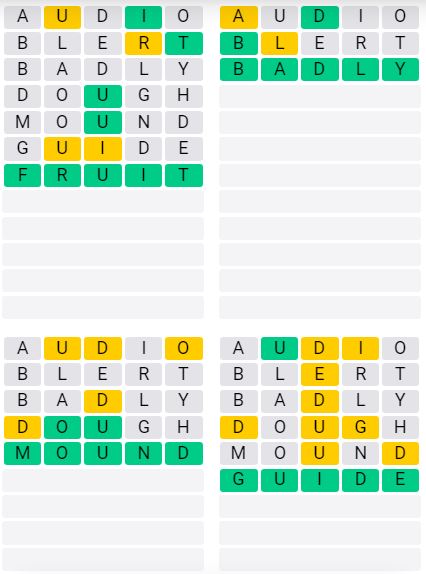 Daily Quordle 43 Chill Answer - September 10th 2024