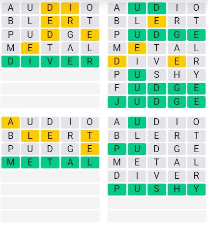 Daily Quordle 44 Extreme Answer - September 11th 2024