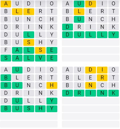 Daily Quordle 45 Extreme Answer - September 12th 2024