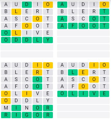 Daily Quordle 46 Extreme Answer - September 13th 2024