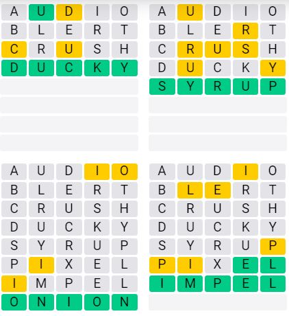 Daily Quordle 50 Extreme Answer - September 17th 2024