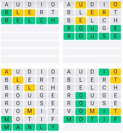 Daily Quordle 51 Extreme Answer - September 18th 2024