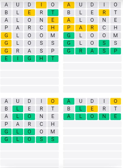 Daily Quordle 52 Chill Answer - September 19th 2024