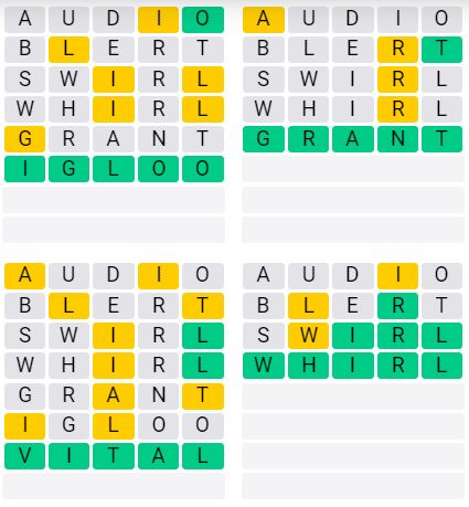 Daily Quordle 52 Extreme Answer - September 19th 2024