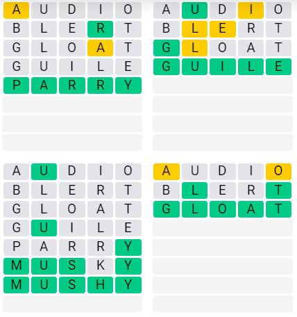 Daily Quordle 53 Extreme Answer - September 20th 2024