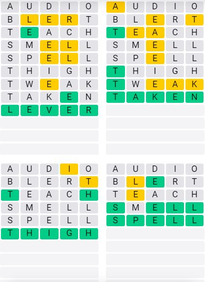Daily Quordle 56 Chill Answer - September 23rd 2024