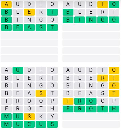 Daily Quordle 59 Extreme Answer - September 26th 2024