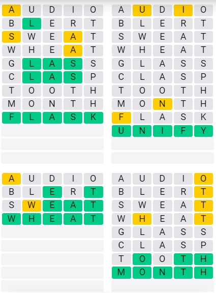 Daily Quordle 61 Chill Answer - September 28th 2024
