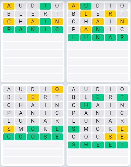 Daily Quordle 952 Sequence Answer - Setpember 2nd 2024