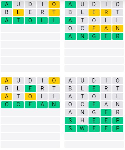 Daily Quordle 953 Answer - September 3rd 2024