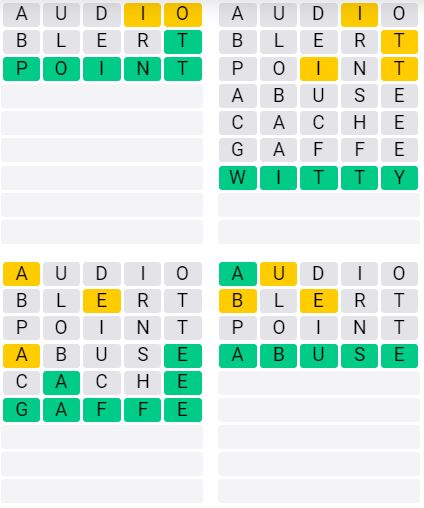 Daily Quordle 954 Answer - September 4th 2024
